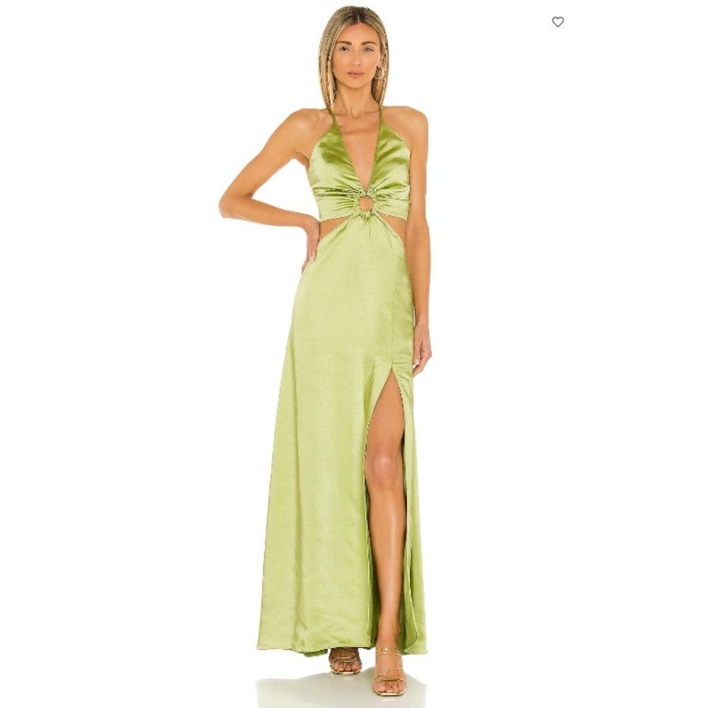 NWT LPA Aniston Maxi Dress Chartreuse Green S